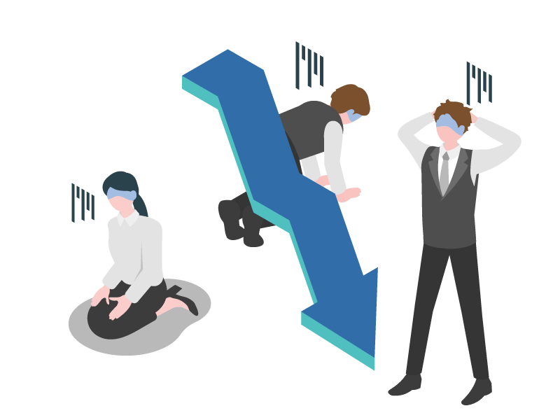 売上が伸びない営業マンたち